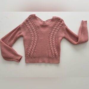 Pink Cable Knit Women's Sweater size S